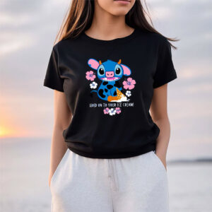 Hold On To Your Ice Cream Stitch Cow Funny ice cream shirt 1