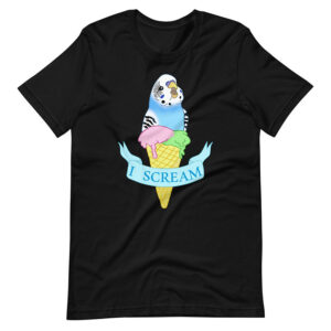 I Scream Blue budgerigar Funny ice cream shirt 3