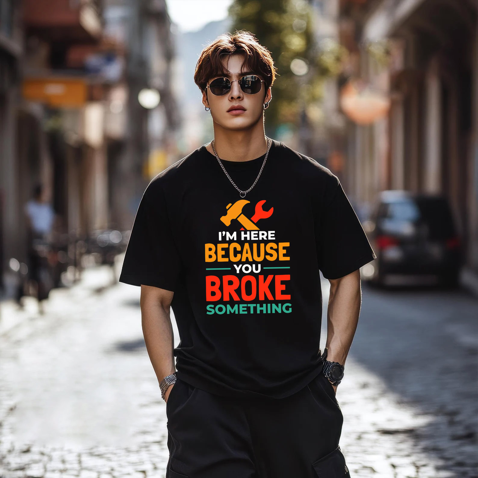 I'm Here Because You Broke Something Handyman Tee I'm Here Because You Broke Something Handyman Tee
