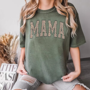 Leopard Mama, Gift For Mom Comfort Colors Tee