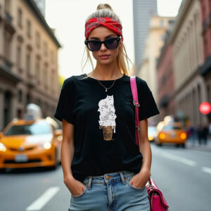 Melting Cat ice cream shirt 1