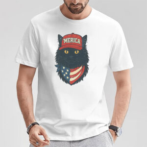 Merica Patriotic Black Cat Tee Merica Patriotic Black Cat Tee