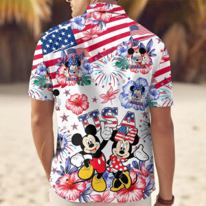 Mickey And Minnie 4th Of July Celebration Hawaiian Shirt