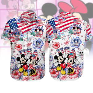 Mickey And Minnie 4th of July Celebration Hawaiian Shirt