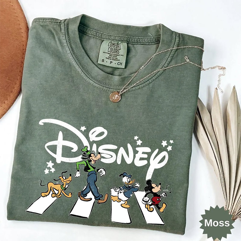 Mickey And Friends Abbey Road Comfort Colors T-shirt Mickey And Friends Abbey Road Comfort Colors T-shirt