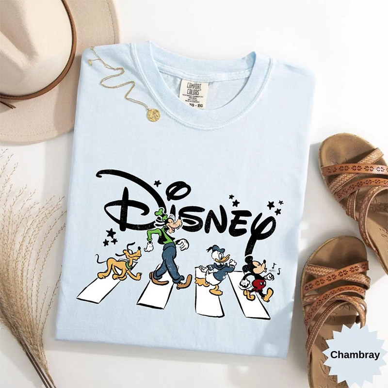 Mickey And Friends Abbey Road Comfort Colors T-shirt Mickey And Friends Abbey Road Comfort Colors T-shirt