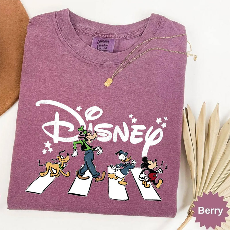 Mickey And Friends Abbey Road Comfort Colors T-shirt Mickey And Friends Abbey Road Comfort Colors T-shirt