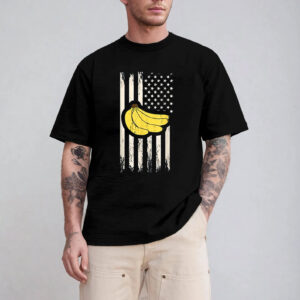 Patriotic Banana American Flag T shirt