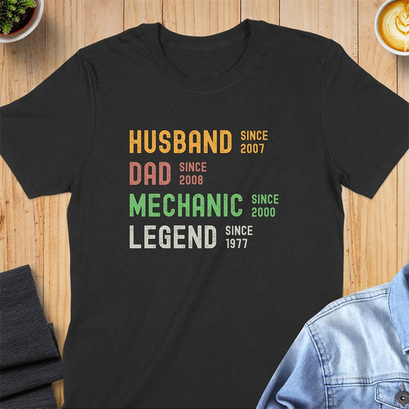 Personalized Husband Dad Mechanic Legend T-shirt Personalized Husband Dad Mechanic Legend T-shirt