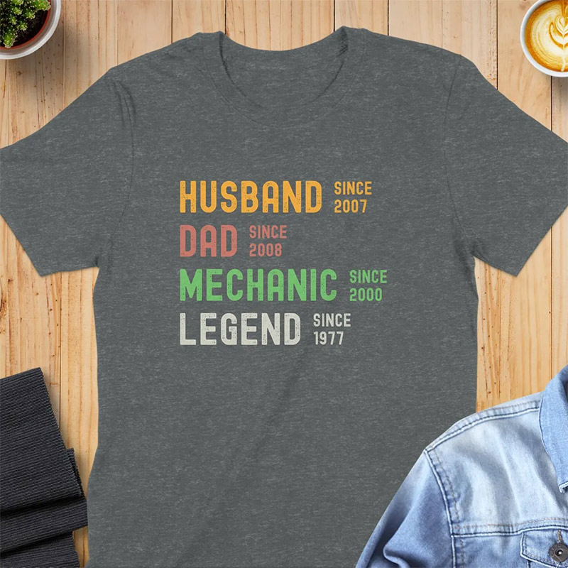 Personalized Husband Dad Mechanic Legend T-shirt Personalized Husband Dad Mechanic Legend T-shirt