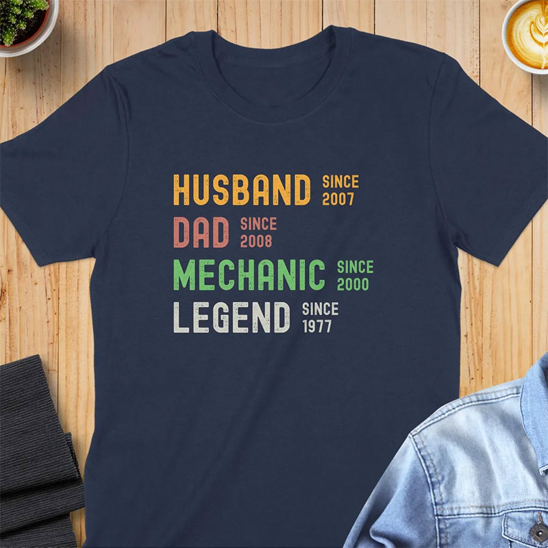 Personalized Husband Dad Mechanic Legend T-shirt Personalized Husband Dad Mechanic Legend T-shirt