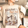 Read In Peace Book Club Spooky Skeleton Reading T-shirt