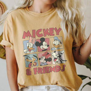 Retro Mickey And Friends, Disney Family Comfort Colors T shirt 3