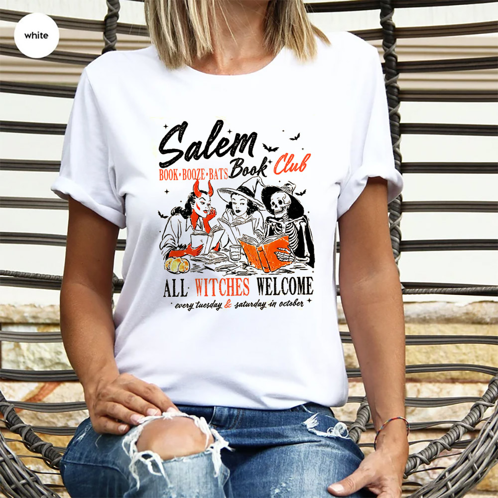 Salem Witch Book Club Spooky Bookish Girl Vintage T-shirt Salem Witch Book Club Spooky Bookish Girl Vintage T-shirt