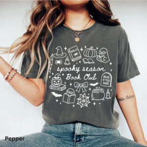 Spooky Season Book Club Comfort Colors T shirt 1
