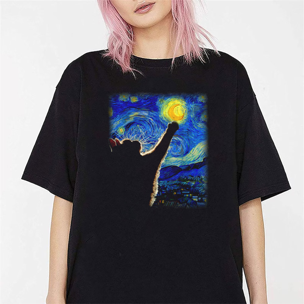 Starry Night Cat, Funny Cat Shirt Starry Night Cat, Funny Cat Shirt