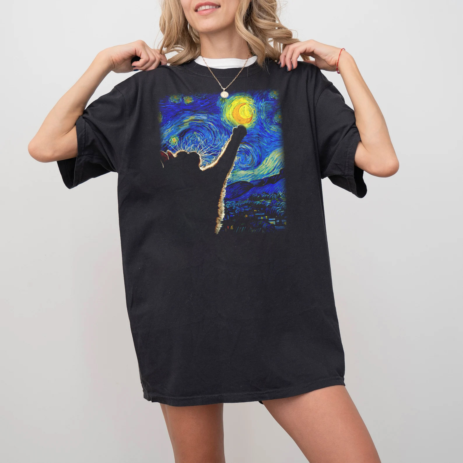 Starry Night Cat, Funny Cat Shirt Starry Night Cat, Funny Cat Shirt