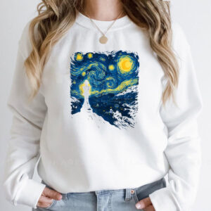 Starry Night Chess, Player King Piece Van Gogh T shirt 1