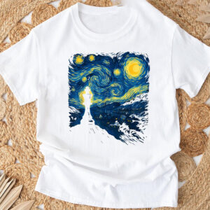 Starry Night Chess, Player King Piece Van Gogh T shirt 2