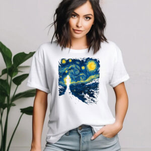 Starry Night Chess, Player King Piece Van Gogh T shirt