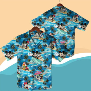 Surfing Mickey And Minnie Vacation Aloha Shirt