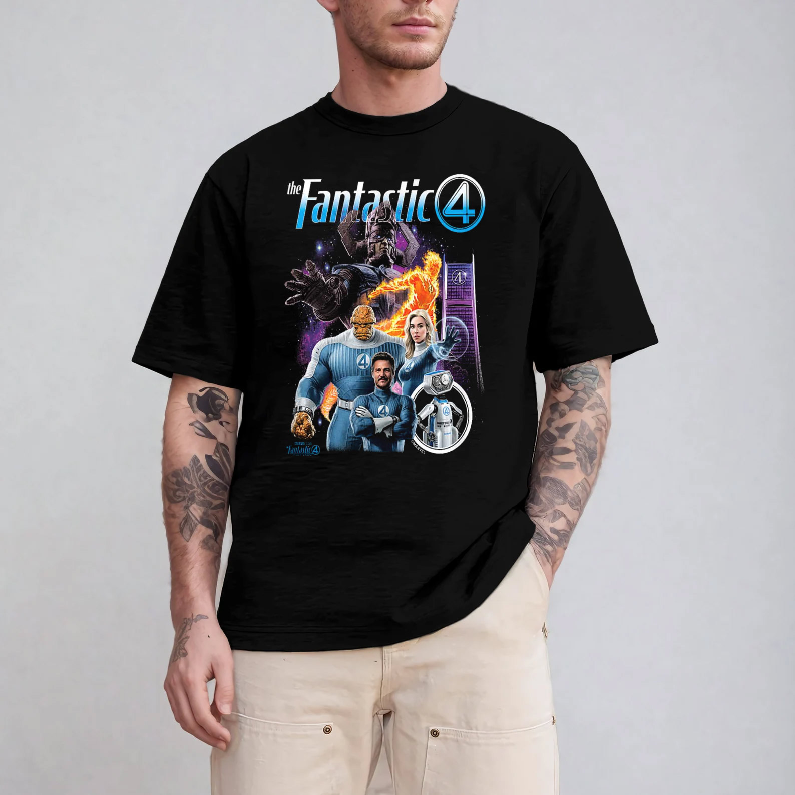 The Fantastic Four First Steps Marvel Studios Poster T-shirt The Fantastic Four First Steps Marvel Studios Poster T-shirt
