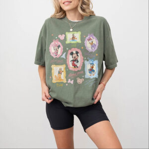 Vintage Disney Mickey And Friends Wall Mirror Signatures Comfort Colors T-shirt Vintage Disney Mickey And Friends Wall Mirror Signatures Comfort Colors T-shirt