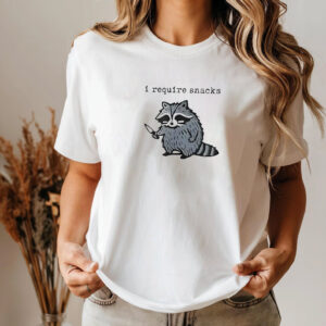 i require snacks Funny robbery Raccoon Meme T shirt 2