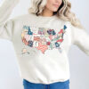 America USA Map 4th Of July Shirt