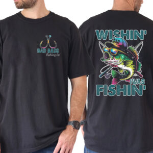 Bad Bass Fishing Co Cool Fishing Dad 2 sided T shirt
