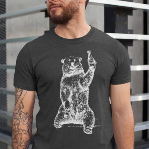 Bear Drinking Beer Funny Nature Party Comfort Colors T shirt 2