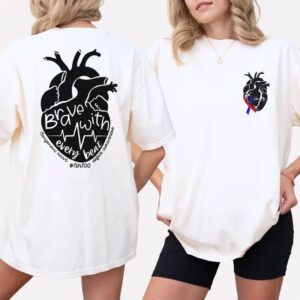Brave With Every Beat, Anatomical Heart Comfort Colors T-shirt