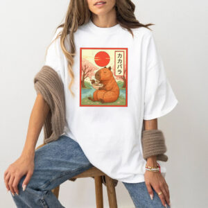 Capybara Eats Ramen Kawaii Japanese Art T-shirt Capybara Eats Ramen Kawaii Japanese Art T-shirt