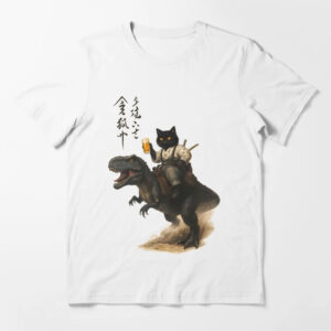 Cheer Samurai Cat Riding A dinosaur Japanese Art T-shirt Cheer Samurai Cat Riding A dinosaur Japanese Art T-shirt