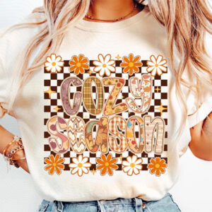 Cozy Season Floral Comfort Colors T-shirt