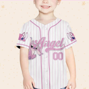 Custom Disney Lilo and Stitch Angel Baseball Jersey