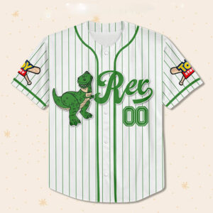 Custom Disney Toy Story Rex Baseball Jersey 1