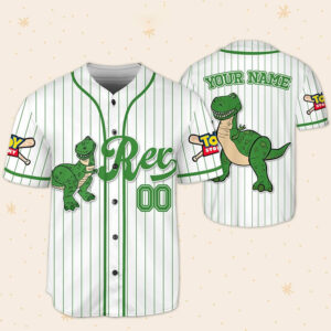 Custom Disney Toy Story Rex Baseball Jersey 2