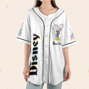 Custom Donald Disneyland, Mickey and Friends Baseball Jersey