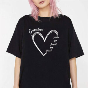 Custom Grandparents, Grandma Heart Day Shirt 1