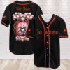 Custom Halloween Jack Skellington Cartoon Baseball Jersey