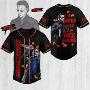 Custom Michael Myers scary Halloween Baseball Jersey