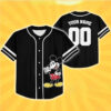 Custom Mickey Mouse Basic Black Baseball Jersey