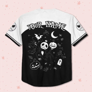 Custom Nightmare Before Jack Skellington Baseball Jersey
