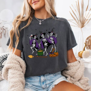 Dancing Skeletons Witch Halloween Comfort Colors T shirt 1