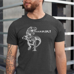 Dinosaur T-rex Drinking Beer Funny Beer shirt