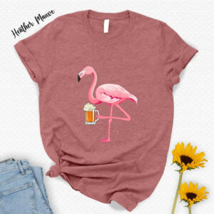 Flamingo Drinking Beer Funny Beer Shirt