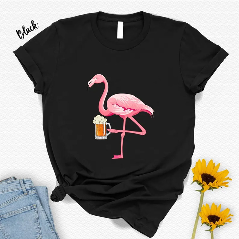 Flamingo Drinking Beer Funny Beer Shirt Flamingo Drinking Beer Funny Beer Shirt