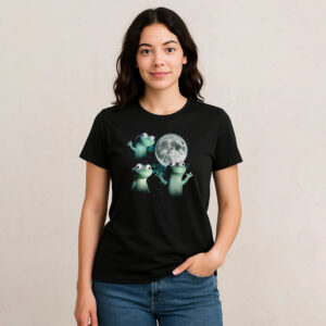 Funny Lizard Moon Meme T shirt 1