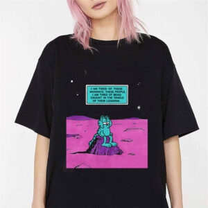 Garfield Lazy Monday Funny Space Graphic Tee 2